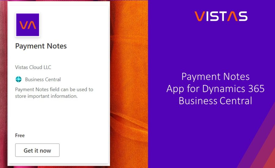 Payment Notes for Microsoft Dynamics 365 Business Central