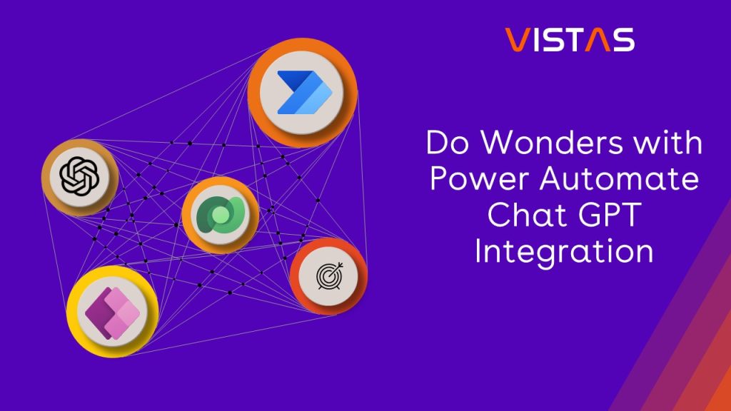 Visual showcasing Power Automate's Chat GPT integration, highlighting automation of business processes and improved efficiency.